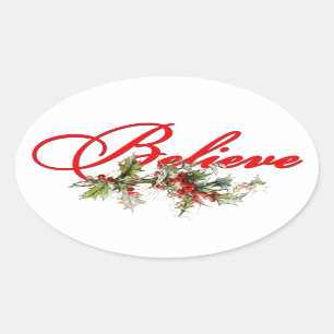 Sticker Ovale Croyez houx