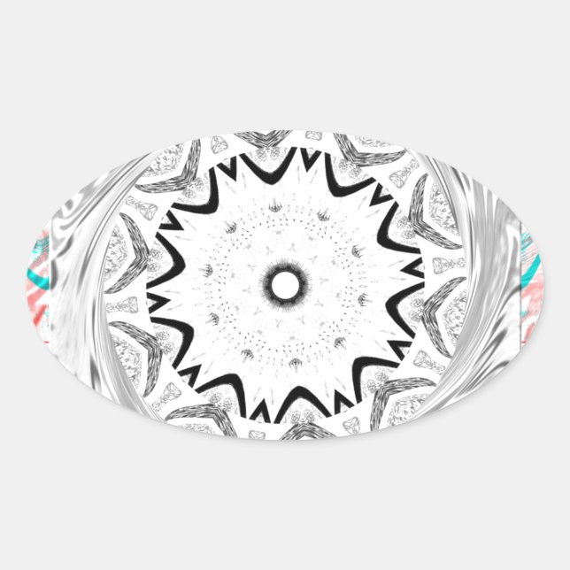 Sticker Ovale Culture africaine dynamique : une fusion rose et c (Devant)