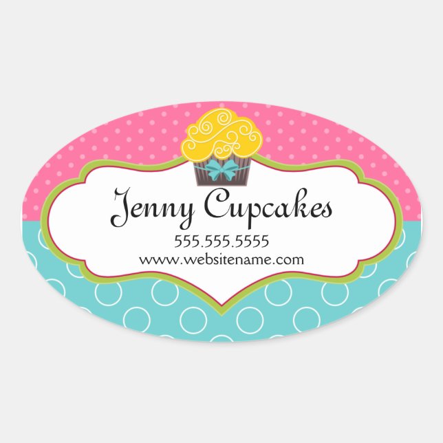 Sticker Ovale Cupcake de Whimsical Seals (Devant)