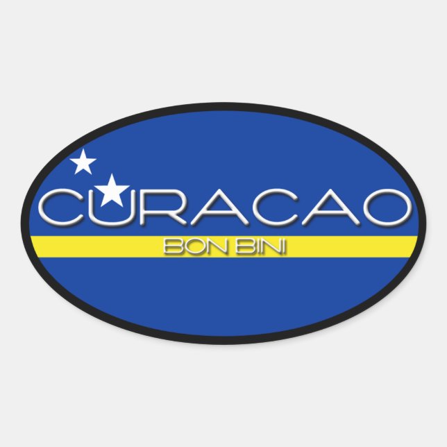 Sticker Ovale Curaçao - Bon Bini (Devant)