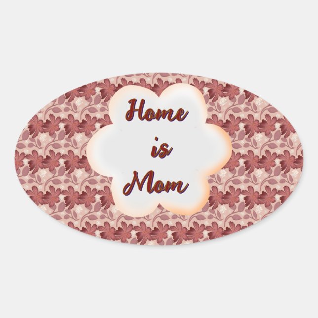 Sticker Ovale Custom and personalized mother's day floral gift  (Devant)