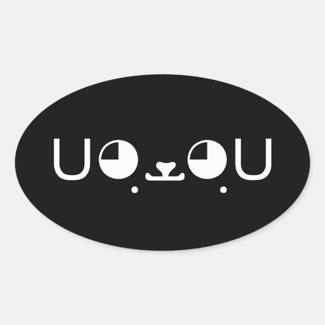 Sticker Ovale Cute Kawaii Chien Chien Chien Chien Chien Japonais (Devant)