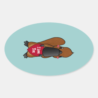 Sticker Ovale Cute Platypus