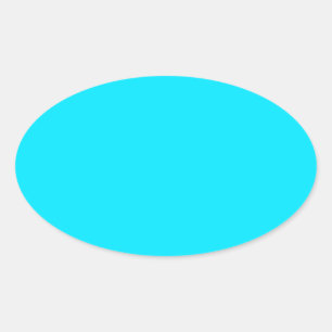 Sticker Ovale Cyan Sky Blue Color Personnaliser