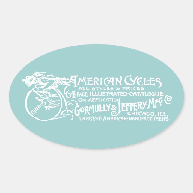 Sticker Ovale Cycles américains 1890 (Devant)
