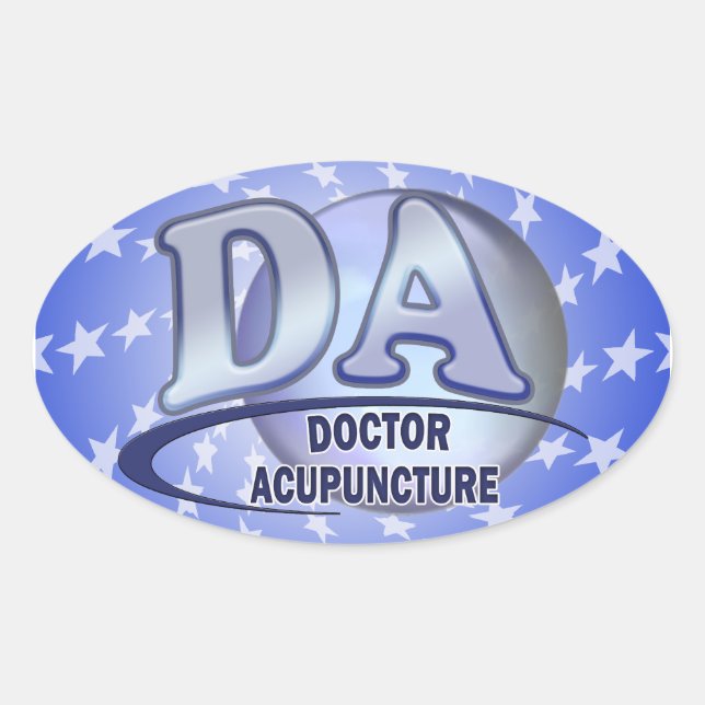 STICKER OVALE DA ACRONYM LOGO DOCTEUR D'ACUPUNCTURE (Devant)
