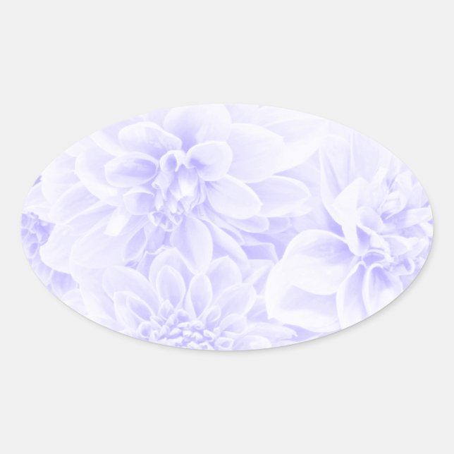 Sticker Ovale Dahlias En Bleu (Devant)