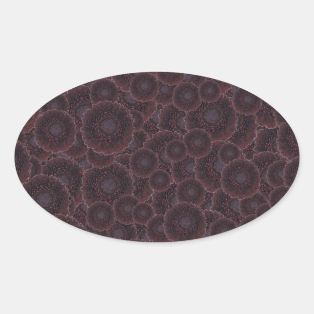 Sticker Ovale Dahlias noirs (Devant)