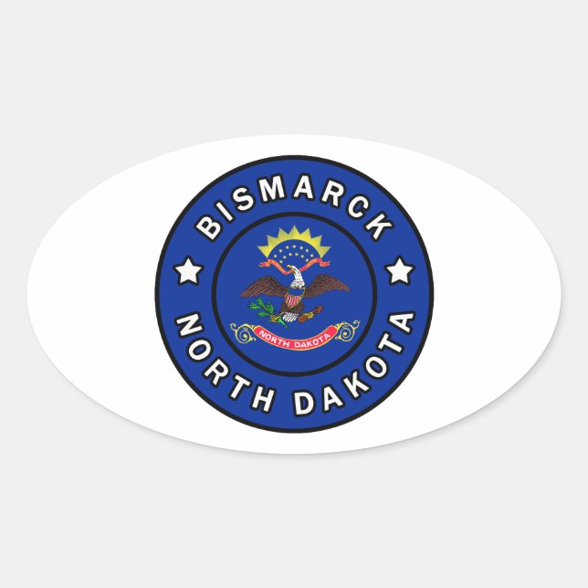 Sticker Ovale Dakota de Bismarck (Devant)