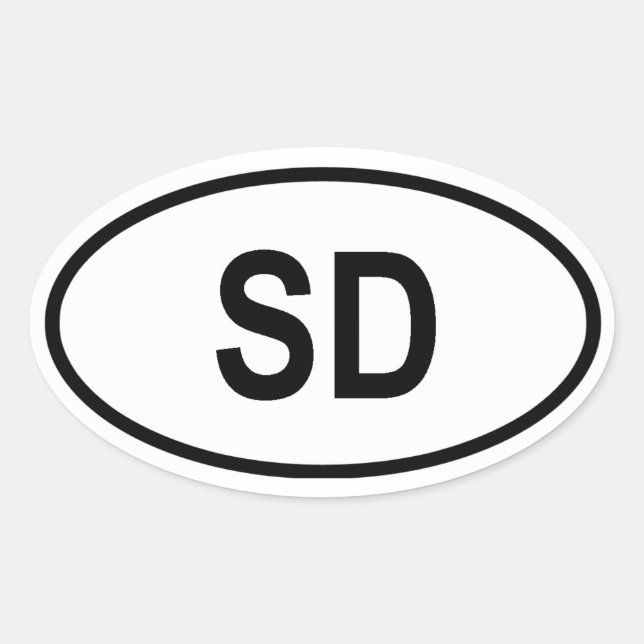 Sticker Ovale Dakota du Sud "SD" (Devant)