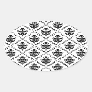 Sticker Ovale Damas noir traditionnel