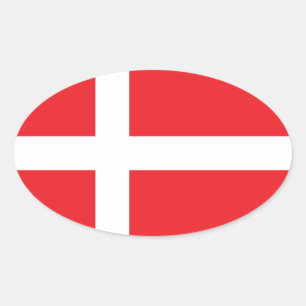 STICKER OVALE DANNEBROG DU DRAPEAU DANEMARK