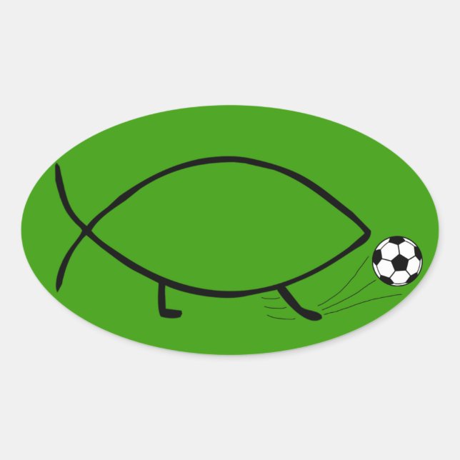 Sticker Ovale Darwin Soccer Kick (Devant)