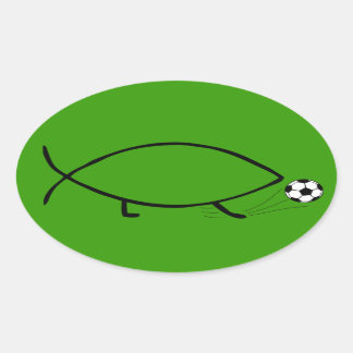 Sticker Ovale Darwin Soccer Kick