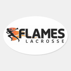 Sticker ovale de crosse Flames
