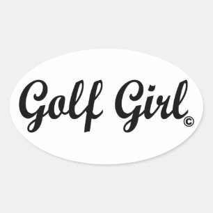 Sticker ovale de la fille de golf