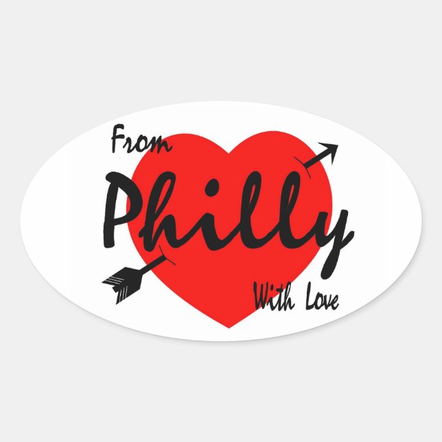Sticker Ovale De Philly Avec Amour (Devant)