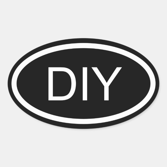 Sticker ovale de style do-it-yourself Euro en noir (Devant)