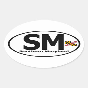 Sticker Ovale Décal du Maryland Sud (jeu de 4)