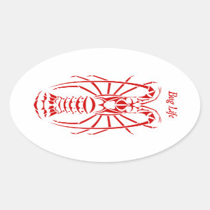 Sticker Ovale Décalque de langouste de la vie d'insecte