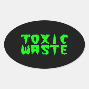 STICKER OVALE DÉCHETS TOXIQUES
