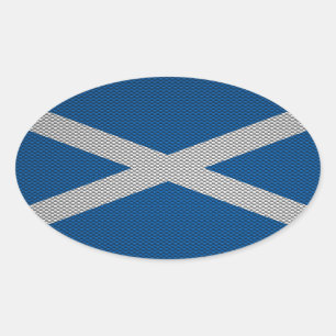 Sticker Ovale Décor écossais Drapeau en fibre de carbone
