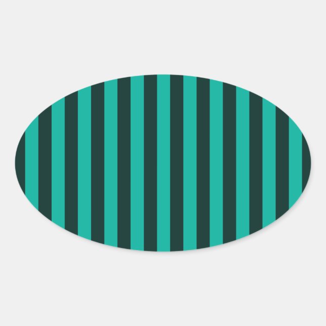 Sticker Ovale Décor Turquoise Vertical Stripes (Devant)