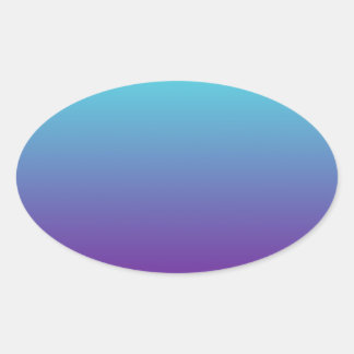 Sticker Ovale Dégradé de fond simple Turquoise Bleu Violet