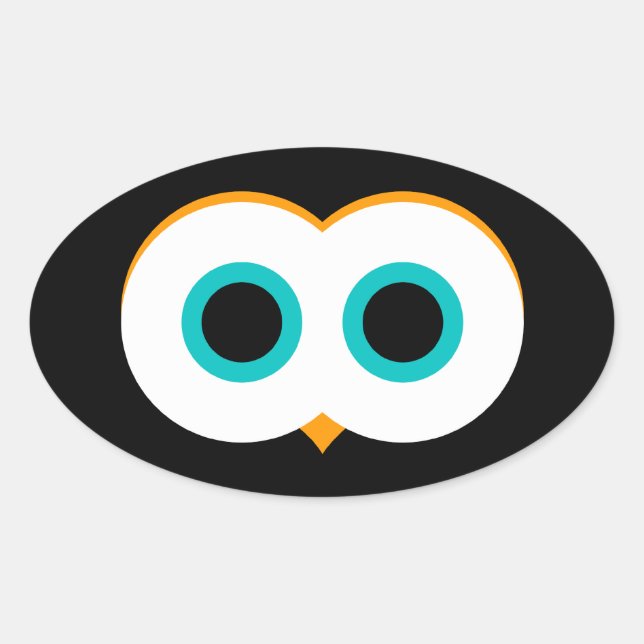 Sticker ovale des yeux de hibou (Devant)