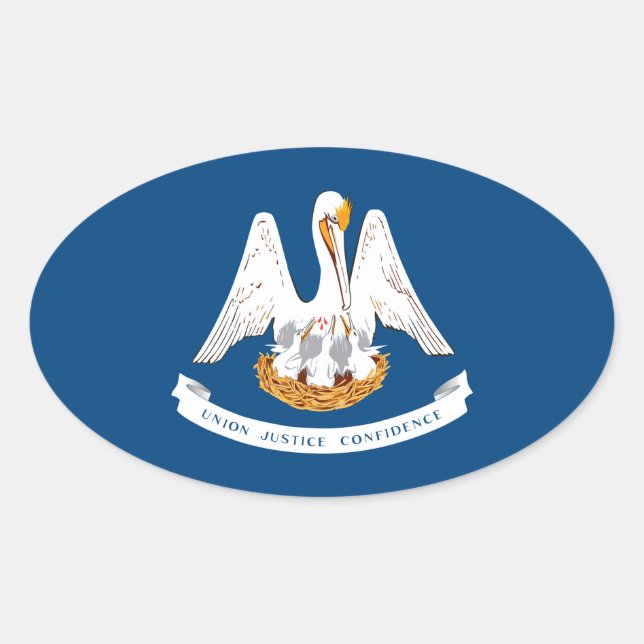 Sticker Ovale Design de Louisiana State Flag (Devant)