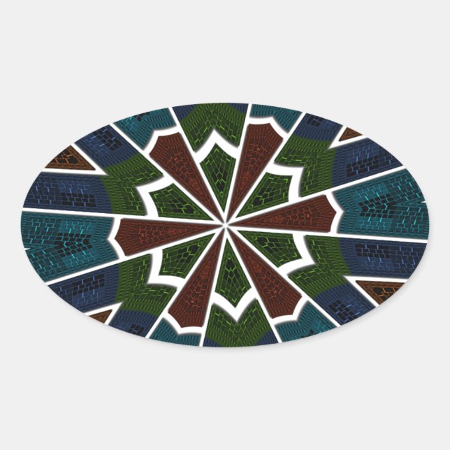 Sticker Ovale Design inspiré de Sari avec détails complexes (Devant)