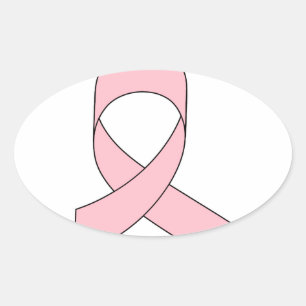 Sticker Ovale Dessin de ruban rose