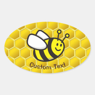 Sticker Ovale Dessin sur les abeilles