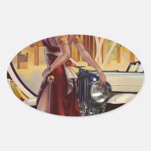 Sticker Ovale Detroit, Michigan   Ville automobile