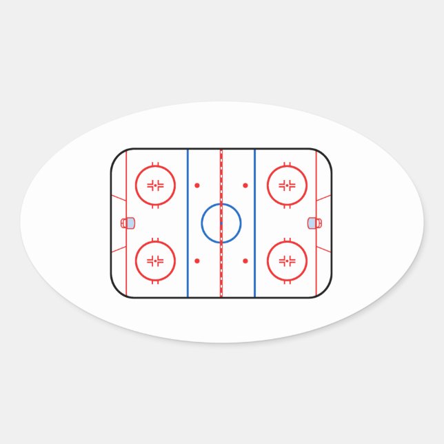 Sticker Ovale Diagramme de la patinoire Hockey Jeu Compagnon (Devant)