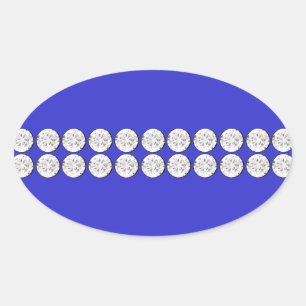 Sticker Ovale Diamant Bleu Royal