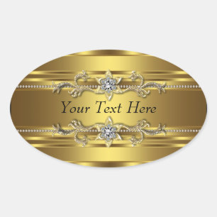 Sticker Ovale Diamond d'or