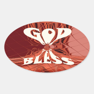 Sticker Ovale Dieu vous bénisse Golden kenya Hakuna Matata Giraf