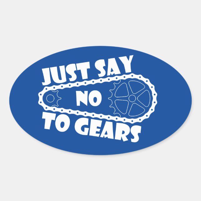 Sticker Ovale Dites Non Aux Engrenages (Devant)