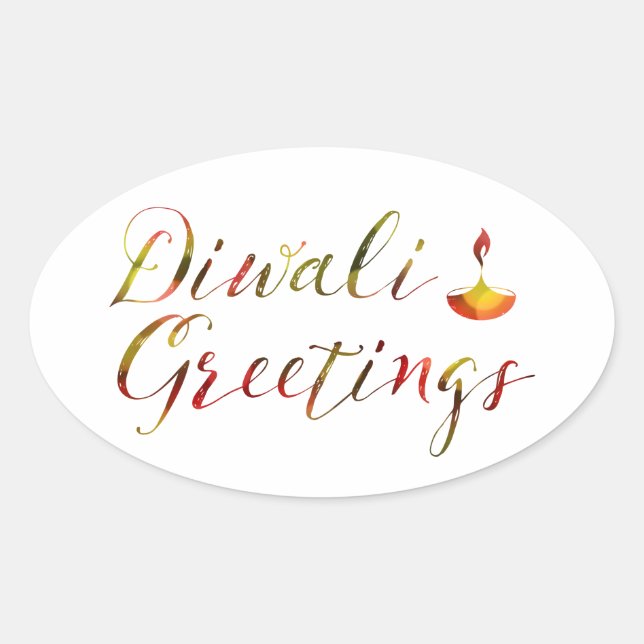 Sticker Ovale diwali salutations bokeh (Devant)