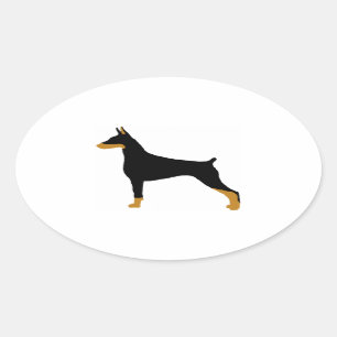 Sticker Ovale doberman pinscher