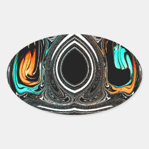 Sticker Ovale Doodle ethnique africain Zebra texturé Art Imprime