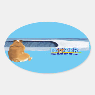 Sticker Ovale Dozer remercie l'océan.