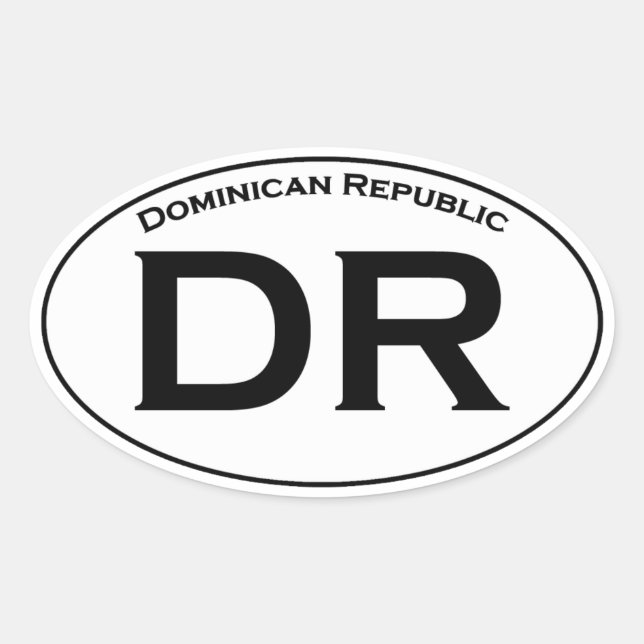 Sticker Ovale DR - République Dominicaine Logo ovale (Devant)