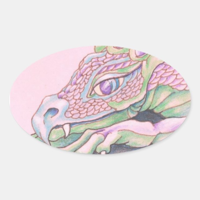 Sticker Ovale Dragon (Devant)