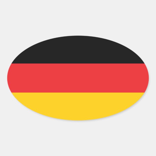 Sticker Ovale Drapeau allemand (Devant)