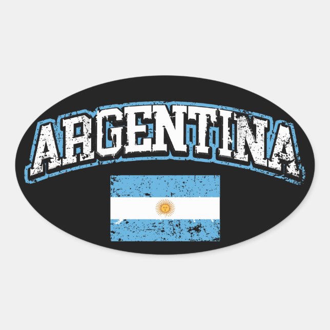 Sticker Ovale Drapeau Argentine (Devant)