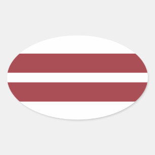 Sticker Ovale Drapeau d'autocollant d'ovale de la Lettonie