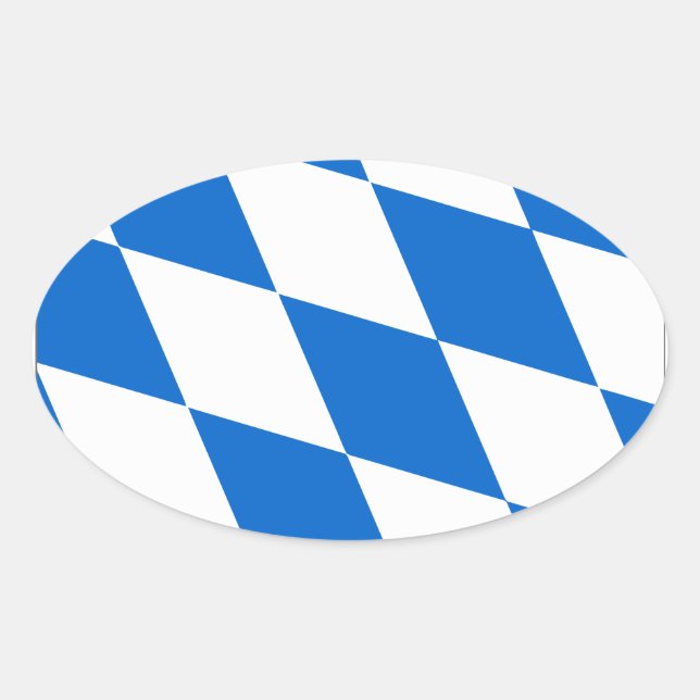 Sticker Ovale Drapeau de Bavière (Devant)