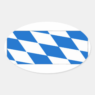 Sticker Ovale Drapeau de Bavière
